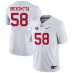NCAA Men's Alabama Crimson Tide #58 James Brockermeyer Stitched College 2021 Nike Authentic White Football Jersey NY17O81UJ